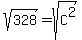 sqrt%28328%29=sqrt%28C%5E2%29
