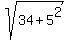 sqrt%2834+%2B+5%5E2%29