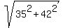 sqrt%2835%5E2%2B42%5E2%29