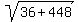 sqrt%2836%2B448%29
