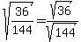 sqrt%2836%2F144%29+=+sqrt%2836%29%2Fsqrt%28144%29