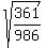 sqrt%28361%2F986%29