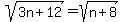 sqrt%283n%2B12%29=sqrt%28n%2B8%29