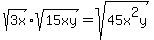 sqrt%283x%29%2Asqrt%2815xy%29=sqrt%2845x%5E2y%29