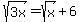 sqrt%283x%29=sqrt%28x%29%2B6