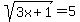 sqrt%283x%2B1%29=5
