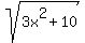 sqrt%283x%5E2%2B10%29