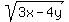 sqrt%283x+-+4y%29