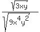 sqrt%283xy%29%2F%28sqrt%289x%5E4y%5E2%29%29