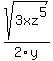 \"sqrt%283xz%5E5%29%2F2y\"
