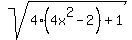 sqrt%284%284x%5E2-2%29%2B1%29
