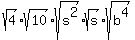 sqrt%284%29%2Asqrt%2810%29%2Asqrt%28s%5E2%29%2Asqrt%28s%29%2Asqrt%28b%5E4%29