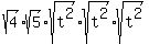 sqrt%284%29%2Asqrt%285%29%2Asqrt%28t%5E2%29%2Asqrt%28t%5E2%29%2Asqrt%28t%5E2%29