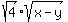 sqrt%284%29%2Asqrt%28x-y%29