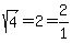 sqrt%284%29+=+2+=+2%2F1