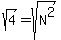 sqrt%284%29+=+sqrt%28N%5E2%29