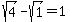 sqrt%284%29-sqrt%281%29+=+1