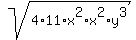 sqrt%284%2A11%2Ax%5E2%2Ax%5E2%2Ay%5E3%29