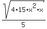 sqrt%284%2A15%2Ax%5E2%2Ax%29%2F5