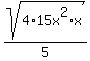 sqrt%284%2A15x%5E2%2Ax%29%2F5