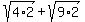 sqrt%284%2A2%29+%2B+sqrt%289%2A2%29