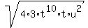 sqrt%284%2A3%2At%5E10%2At%2Au%5E2%29