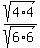 sqrt%284%2A4%29%2Fsqrt%286%2A6%29