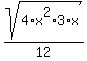 sqrt%284%2Ax%5E2%2A3%2Ax%29%2F12