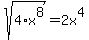 sqrt%284%2Ax%5E8%29=2x%5E4
