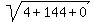 sqrt%284%2B144%2B0%29