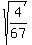 sqrt%284%2F67%29