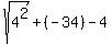 sqrt%284%5E2%29%2B%28-34%29-4
