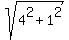 sqrt%284%5E2+%2B+1%5E2%29