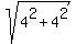 sqrt%284%5E2+%2B+4%5E2%29