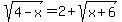 sqrt%284-x%29+=2%2B+sqrt%28x%2B6%29