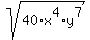 sqrt%2840%2Ax%5E4%2Ay%5E7%29