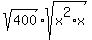 sqrt%28400%29%2Asqrt%28x%5E2%2Ax%29