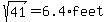 sqrt%2841%29=6.4%2Afeet