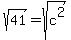 sqrt%2841%29+=+sqrt%28c%5E2%29