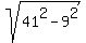 sqrt%2841%5E2-9%5E2%29