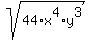 sqrt%2844%2Ax%5E4%2Ay%5E3%29