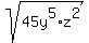 sqrt%2845y%5E5%2Az%5E2%29