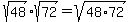 sqrt%2848%29%2Asqrt%2872%29=sqrt%2848%2A72%29