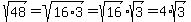 sqrt%2848%29=sqrt%2816%2A3%29=sqrt%2816%29%2Asqrt%283%29=4%2Asqrt%283%29
