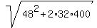 sqrt%2848%5E2+%2B+2%2A32%2A400%29