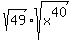 sqrt%2849%29%2Asqrt%28x%5E40%29