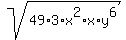 sqrt%2849%2A3%2Ax%5E2%2Ax%2A+y%5E6%29+