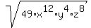 sqrt%2849%2Ax%5E12%2Ay%5E4%2Az%5E8%29