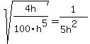sqrt%284h%2F100h%5E5%29=1%2F%285h%5E2%29