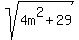 sqrt%284m%5E2%2B29%29